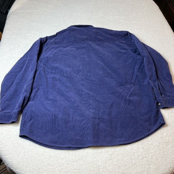 Vintage Looney Tunes Tweety Bird Long Sleeve Corduroy Button Shirt Blue Sz XL - Picture 5 of 8